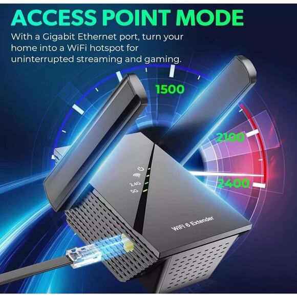 WiFi6 Extender Signal Booster up to 12k+sq.ft and 2400Mbps High-Speed Internet - Picture 7 of 11